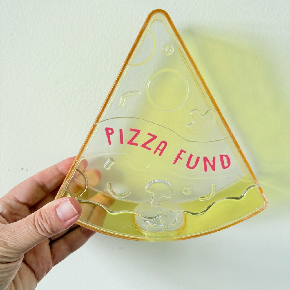 Yellow Toy Bank, Pizza-shaped bank, Dorm Core, Fun Gifts for Teens and College S